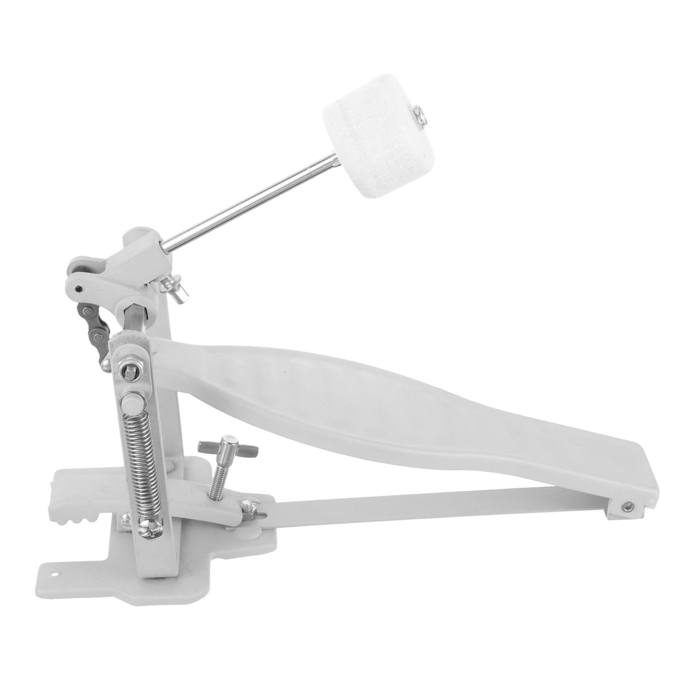 Pedale Singolo per Batteria Grancassa in Metallo Argento, Pedale per Batteria Elettronica e Acustica, per Pratica e Accessori per Batteristi