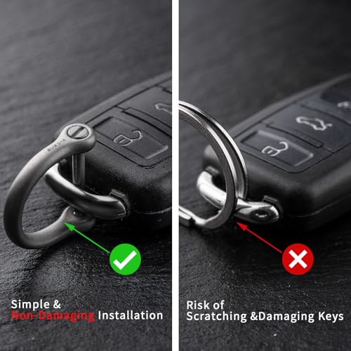 Image of Round Circle Carabiner with 2 /3in D Ring Keychain for Car Key