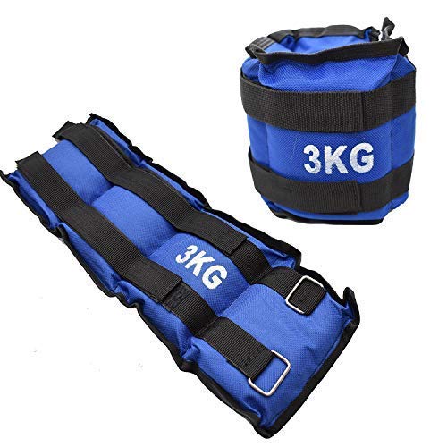 Choose 2x Black or 2x Blue Adjustable Two Leg Strap Buckle Ankle/Wrist Weights Perfect for Running Fitness Strength Training Gym or Rehabilitation (Blue, 2x 2kg)