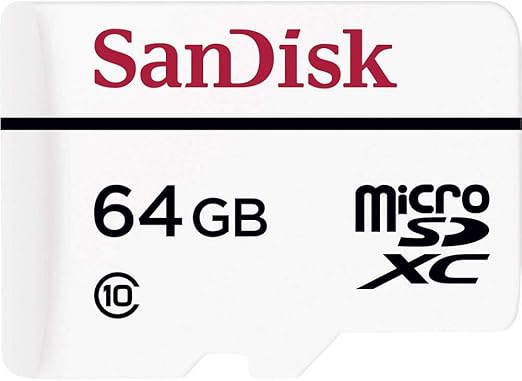 SanDisk High Endurance Video Monitoring Card with Adapter 64GB (SDSDQQ-064G-G46A), White
