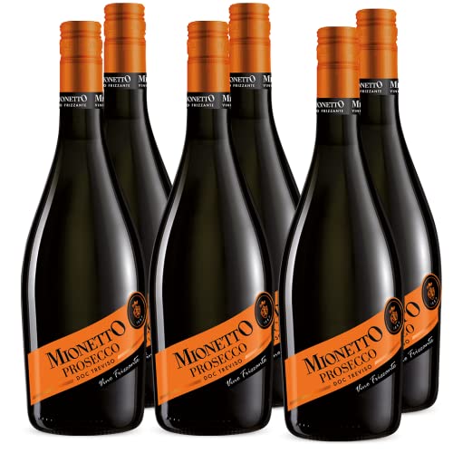 Mionetto Prosecco DOC Treviso Frizzante (6 x 0,75 l) - Fruchtig-frischer Perlwein aus der renommierten italienischen Provinz Treviso, Glera, halbtrocken