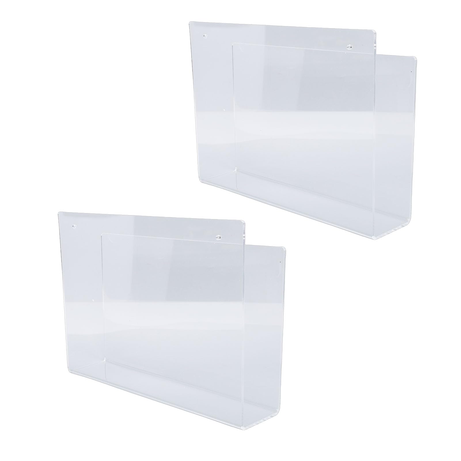 Archivador de Pared de Acrílico Transparente, Paquete de 2, Organizador de Montaje en Pared Autoadhesivo para Almacenamiento de Revistas, Folletos de Cartas, Soporte para Correo de de un