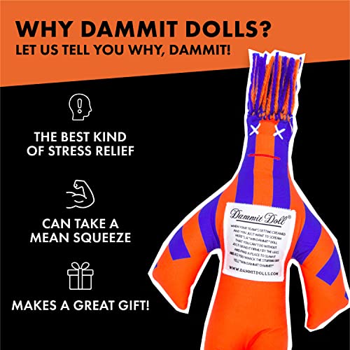 Dammit Doll - Win The Ruffneck - Purple & Orange - Stress Relief - Gag Gift - Sports Teams #TOP2