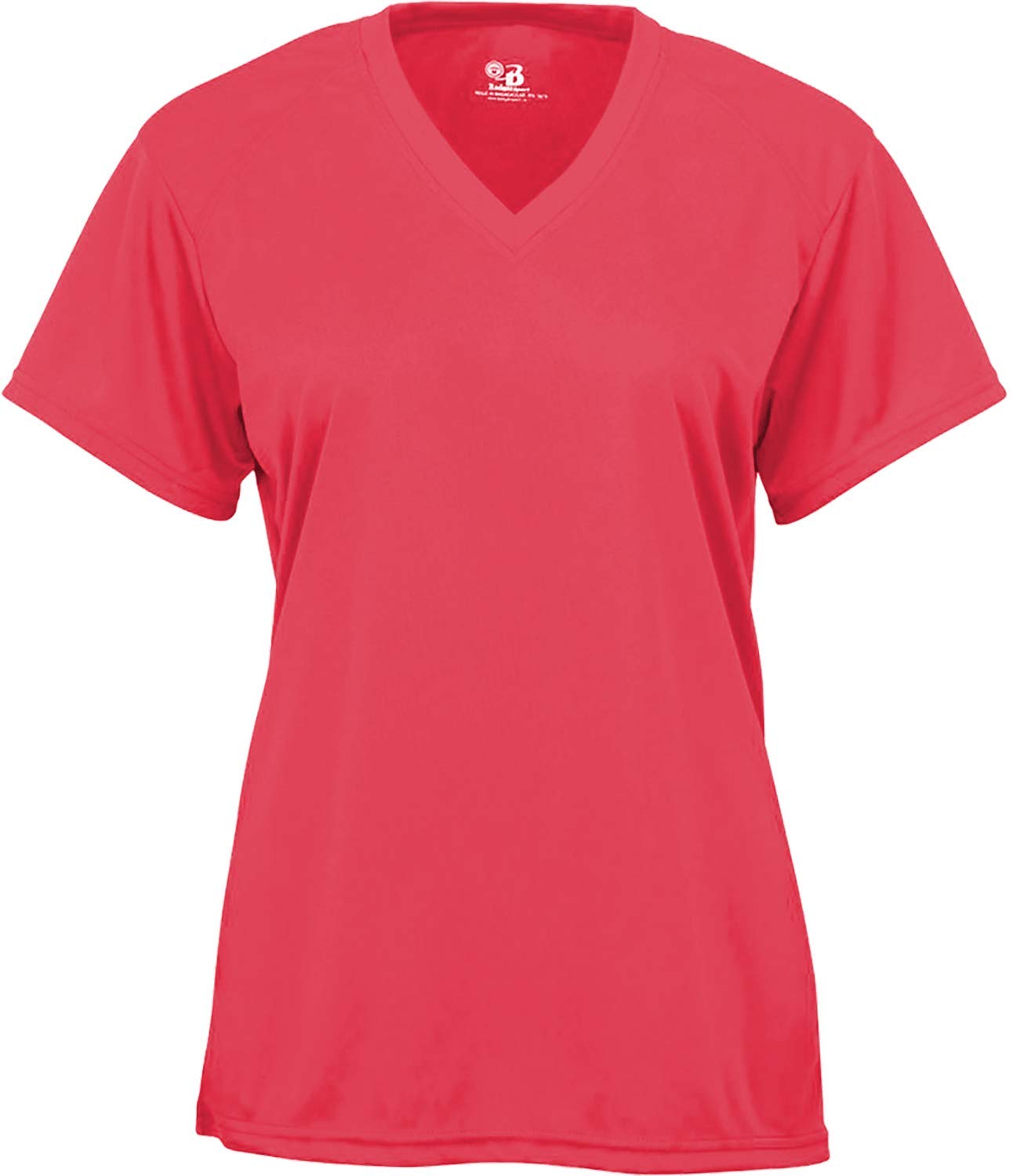 Badger Sports B-Core Ladies' V-Neck Tee Hot Coral Medium