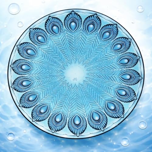 Image of MARTVIA Blue Glass Serving Plate Set of 2, 8 Inch Decorative Glass Snack & Dry Fruit Plate, Premium Designer Dessert Dish for Sweets, Fruits, Chocolates & Dining Table Serving
