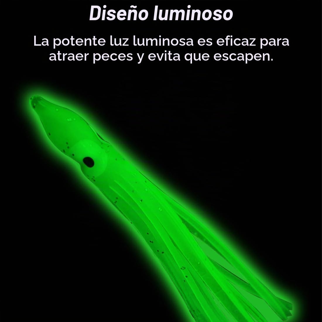 XPEX 20 piezas 6CM luminosa señuelos de pesca suave, calamar pulpo falda señuelos de agua salada curricán señuelos