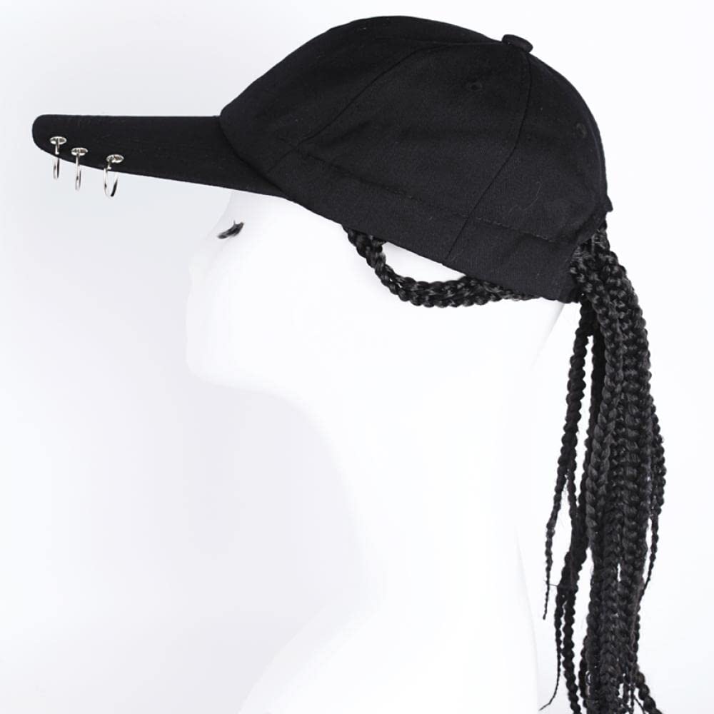 Czapka Z Daszkiem Czapka Z Daszkiem Sun Hat Czapka Turystyczna Brudny Kapelusz Pleciony, Peruka, Męski I Żeński Hiphop Hip-Hop Hip-Hop Osobowość Hoop Czapka Z Daszkiem-Czarny Kapelusz
