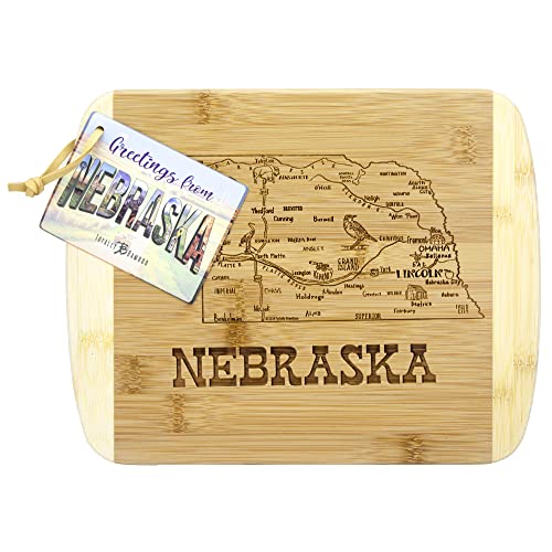 Image of Totally Bamboo A Slice of Life Nebraska Engraved Map Cutting Board