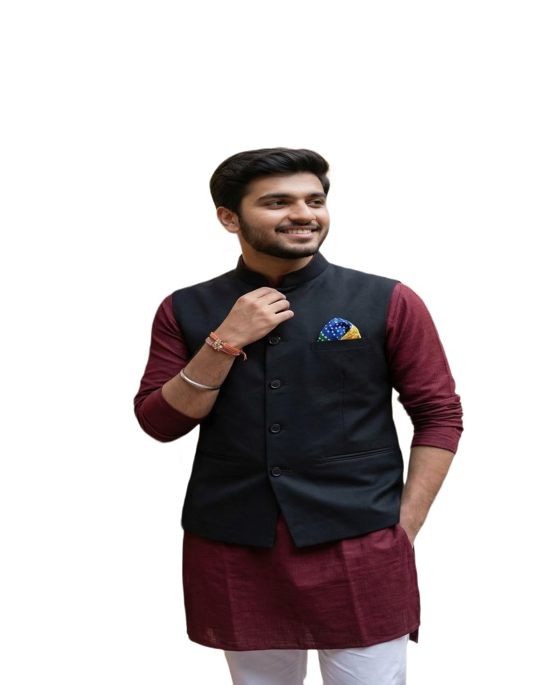 new-18 Men Ethnic Black Nehru Jacket, Plus Size Nehru Jacket,Men Waistcoat-picture-14