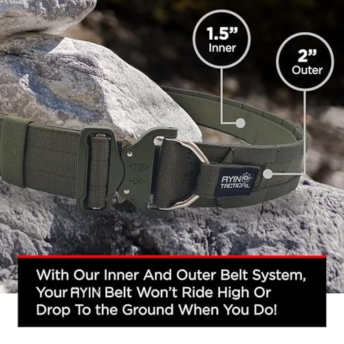 AYIN TACTICAL Quick Release Rigger MOLLE Belt - 1.5 inch Inner & 2 inch Outer Range Tactical Heavy Duty4