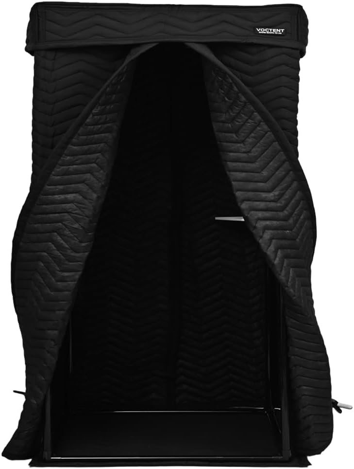 Portable Vocal Booth, Home Recording Studio, Echo-Free Sound Isolation Booth for Voice-Over, Singing (ZIGZAG-BLK, XL)