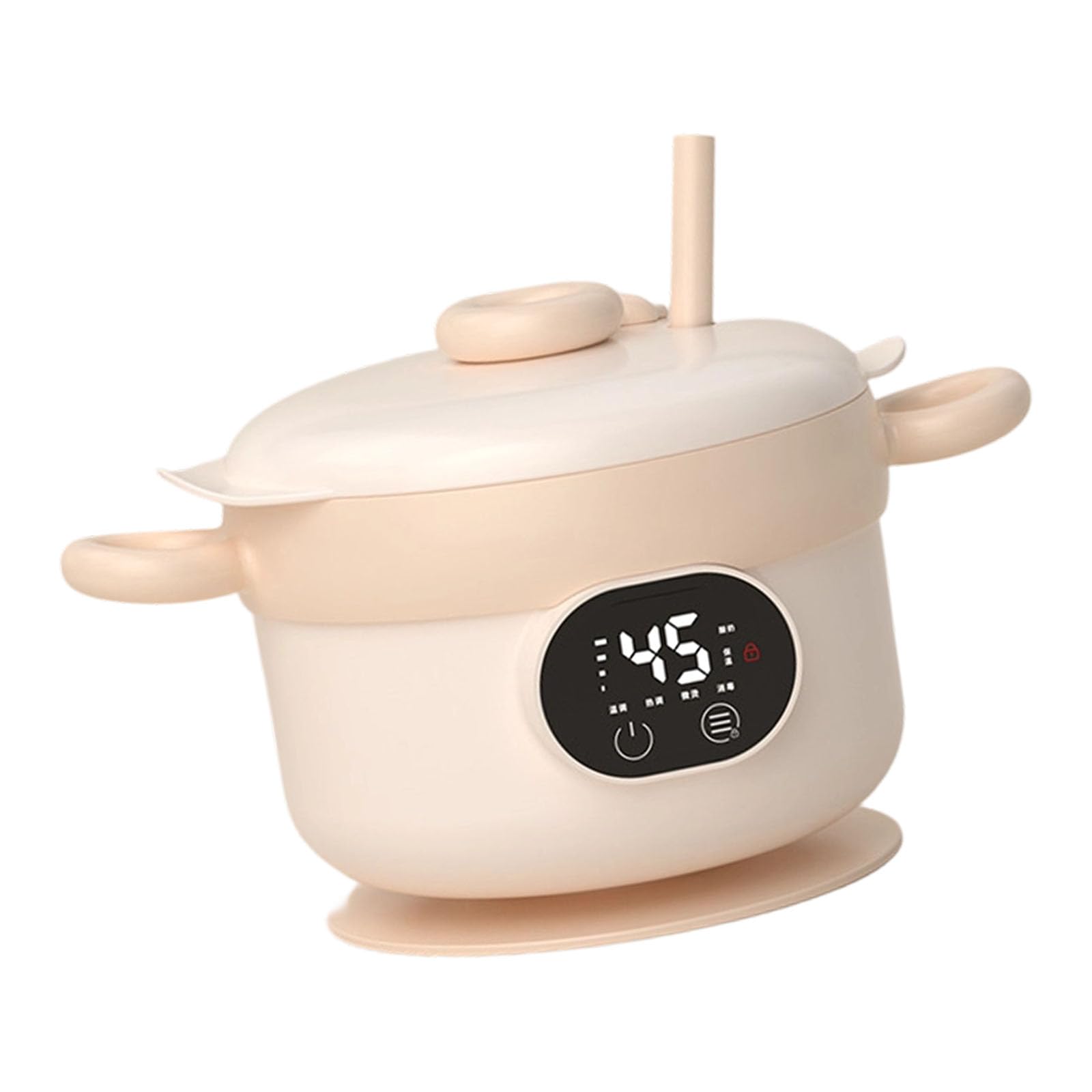 MALSSE Rechargeable Cordless Electric Food Warmer Bowl Safe Silicone Cover Temperature Control Bowl for Children Intelligent Temperature Control