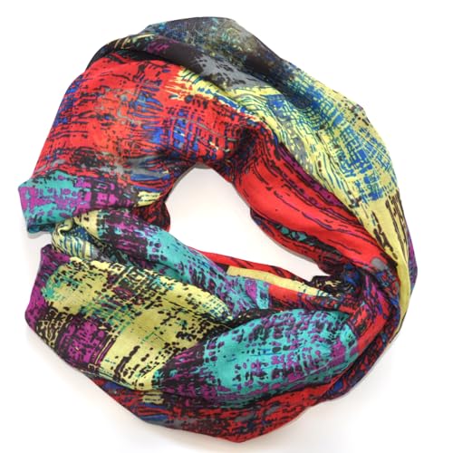 GXIHOUSLGC Mixed Colors Oil Paint Tie-dye Spring Fashion Versatile Lightweight Infinity Scarves Head Wrap (color-B05)
