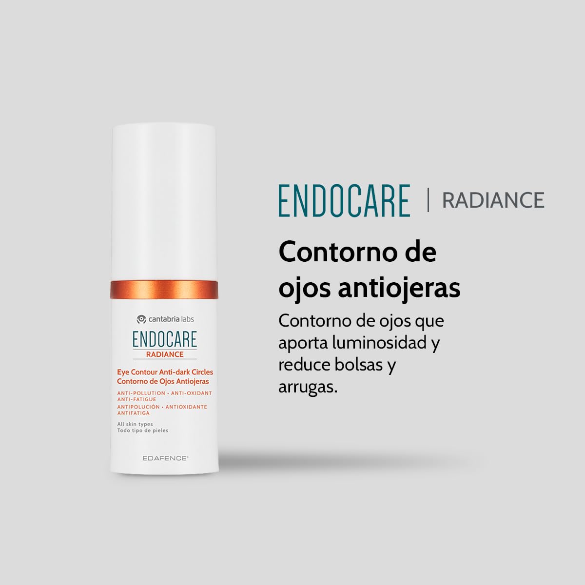 Cantabria Labs - Endocare Radiance Contorno de Ojos Antiojeras - 15 ml - Tratamiento Antiedad que reduce ojeras, bolsas y arrugas