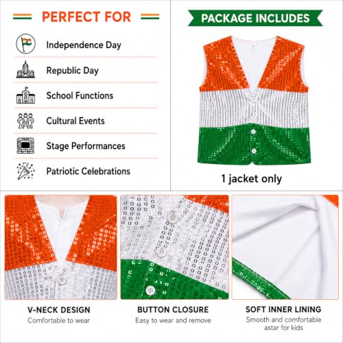 Image of Raj Costume Freedom Fighter Costume for Kids | Independence Day Fancy Dress | Patriotic School Function Dress | Boys & Girls