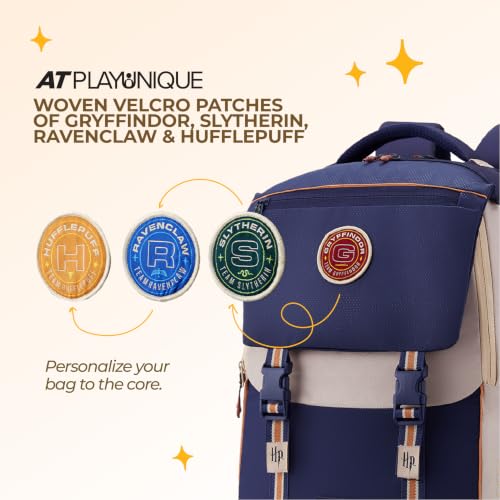 Image of Harry Potter x American Tourister Lifestyle Backpack | 33L School /Colleg Bag for Women and Men | 3 Compartments | AT Interchangeable Hogwarts House Badges | Rain Cover | Indigo Blue | 1 Year Warranty