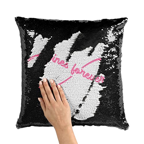 Coussin paillettes noir Copines Forever salon canapé
