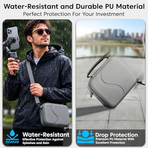 Image of Sounce Carrying Case for DJI Osmo Mobile 8 /7P /7 /SE Gimbal Stabilizer - Hard EVA Travel Bag, Portable Storage Case, Nylon Exterior, Magnetic Phone Clamp Organizer, Accessories Pouch | Black