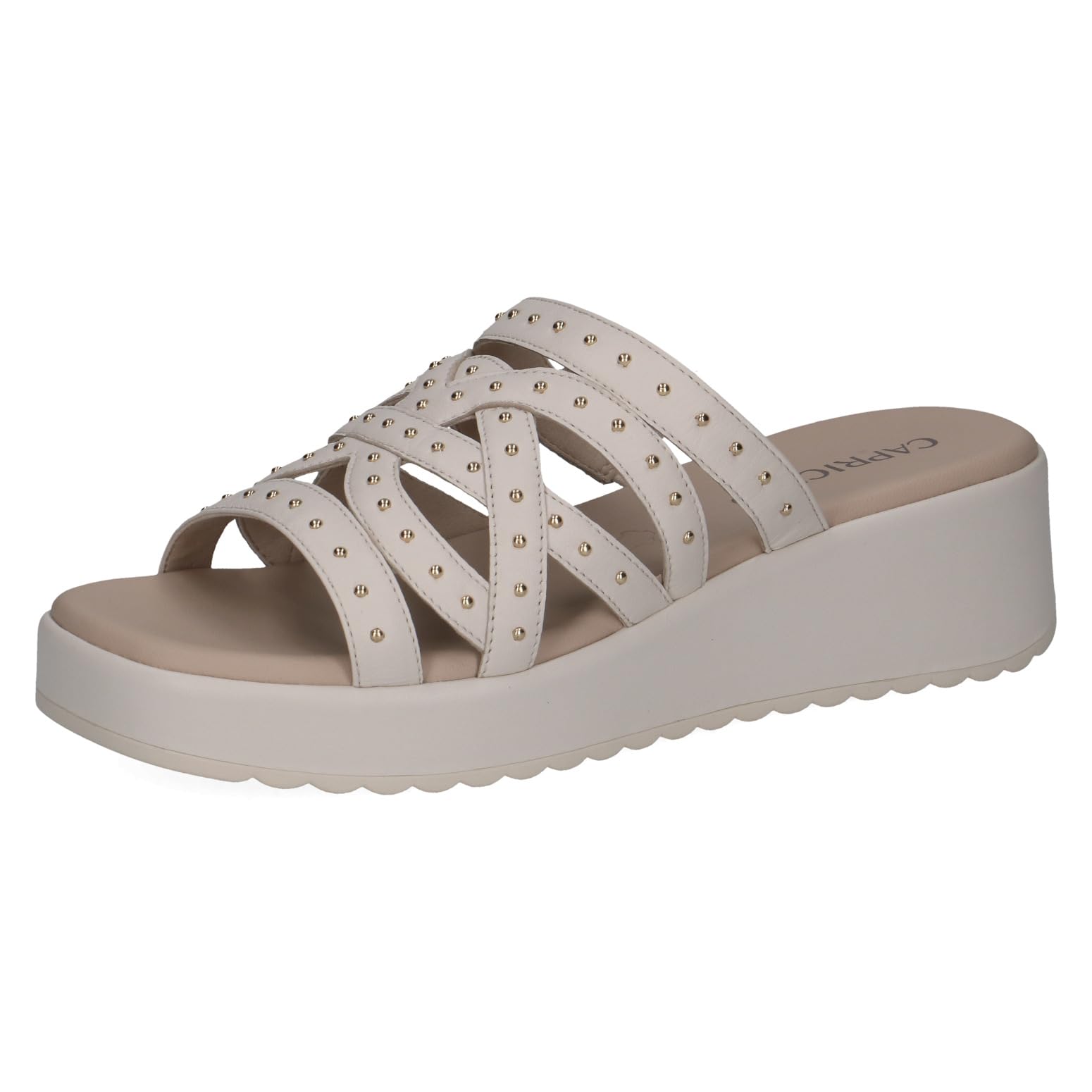 Caprice Women's Leather Sandal, White (OFFWHITE NAPPA), 4 UK