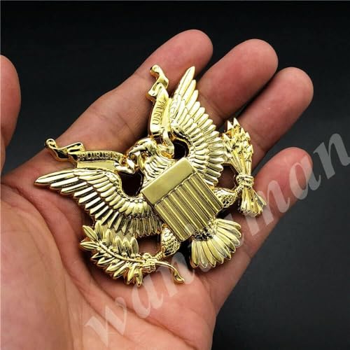 Image of 1x US Army Emblem US Military Army Badge US Army Decal Military Army Sticker for Universal Pickup and Car Metal (Gold)
