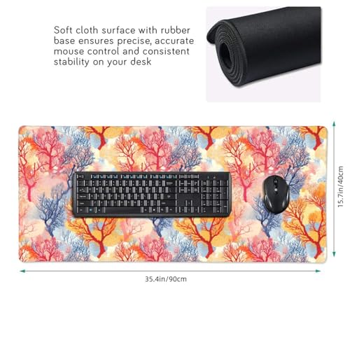 Tapis de souris de jeu grand format ordinateur portable avec bords cousus