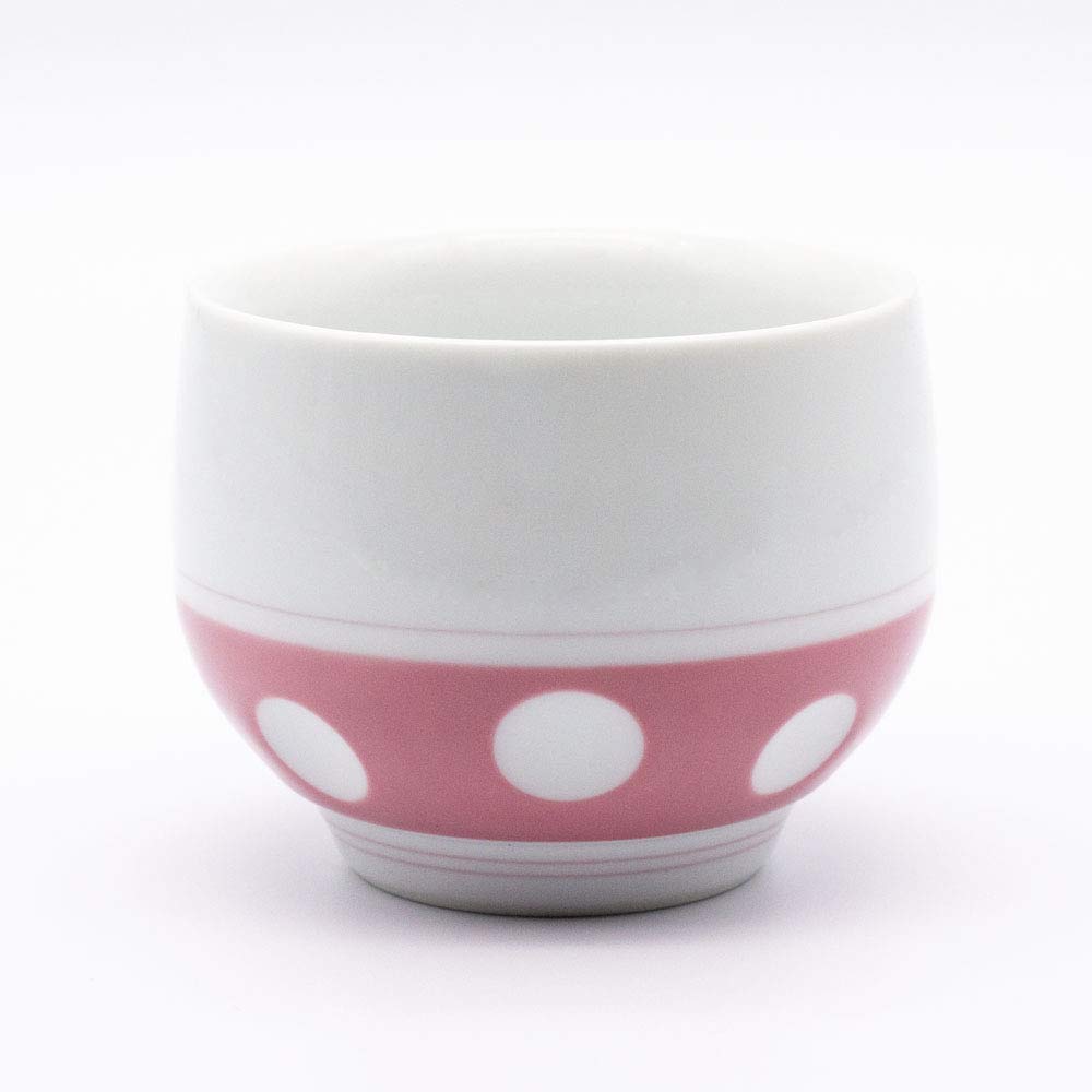 Yoshida Ware 03970 Soesen Kiln Gyokusen Tea Polka Dot Pink