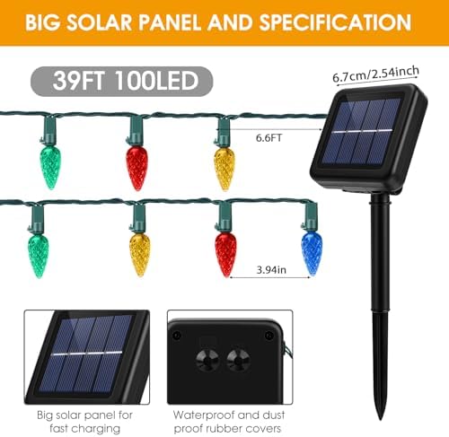 Solar Power Christmas Lights Outdoor, 100LED Colored Solar Xmas Tree Lights — view 5