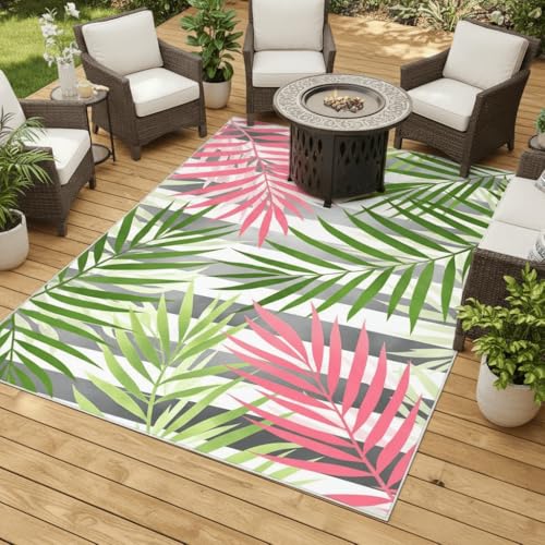 Tapete Decorativo Tropical 6x9 Impermeable Reversible