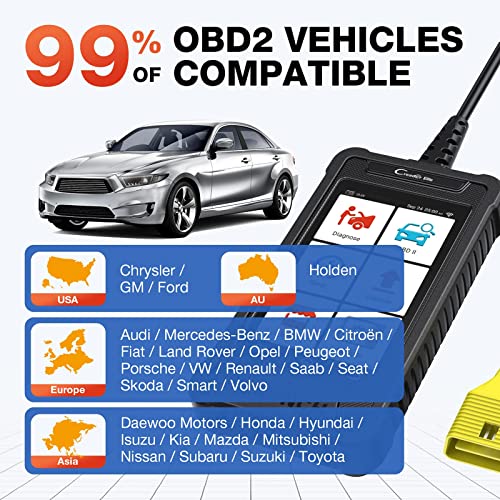 LAUNCH OBD2 Scanner Creader Elite 302, SRS ABS Scan Tool Car Check Engine Code Reader, Auto VIN, Lifetime Free Online Update, Optional 2 Reset Functions, Full OBD2 Diagnostic Tool, 4 Inch Touchscreen