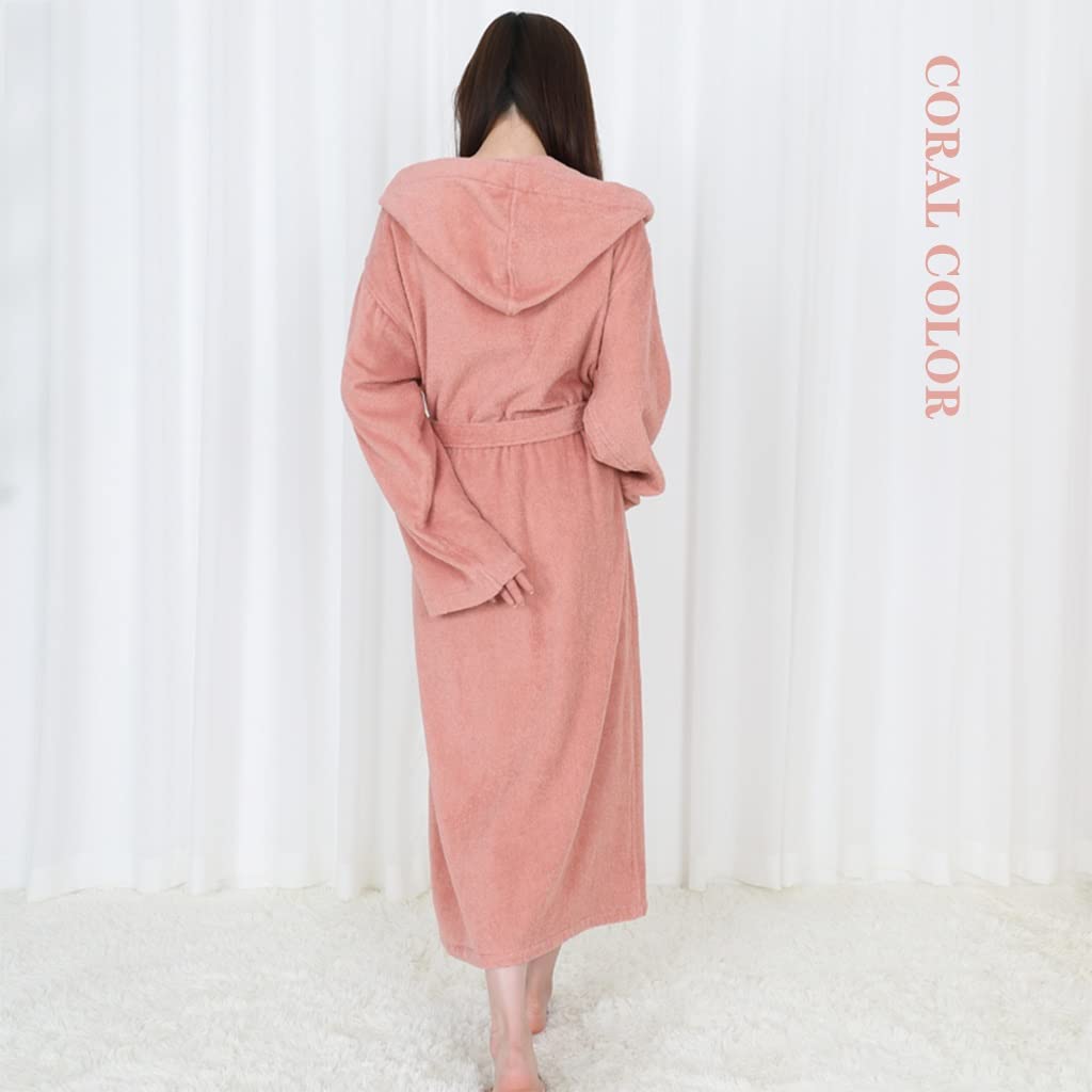 Albornoz De Toalla con Capucha para Hombres, Mujeres, Batas De Tela De Rizo De Algodón Después De La Ducha, Batas Suaves, Livianas ​para Él Y para Ella, Pijamas para Parejas, Mangas Largas