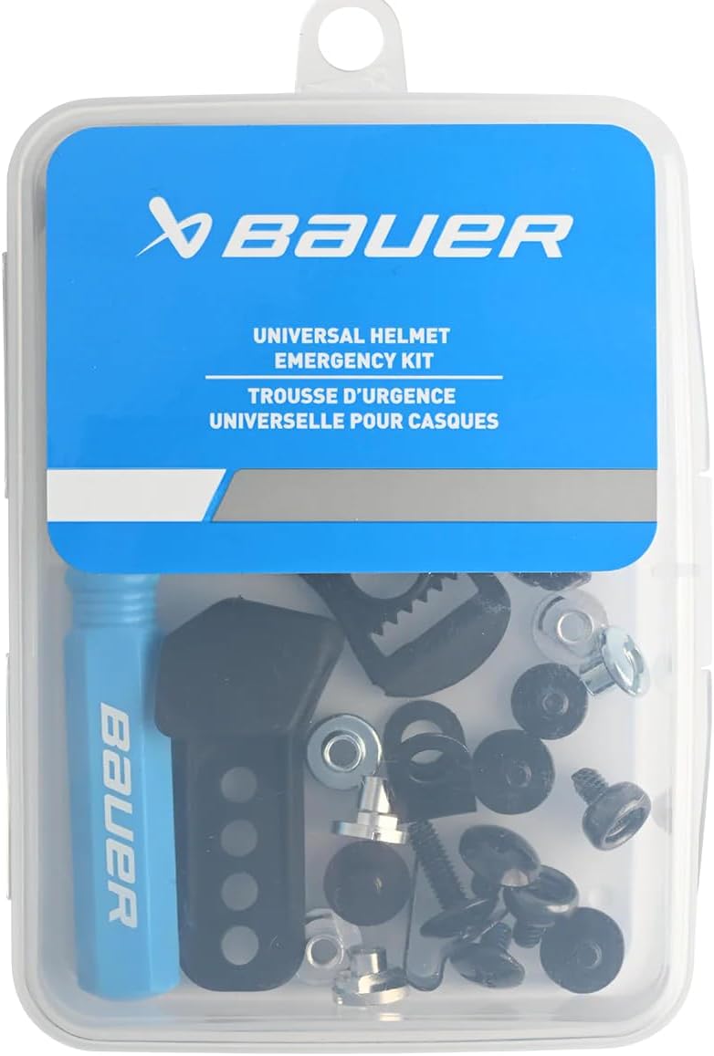 Bauer Universal Hockey Helmet Repair Kit - Includes Travel Case, Screwdriver and 22 pcs