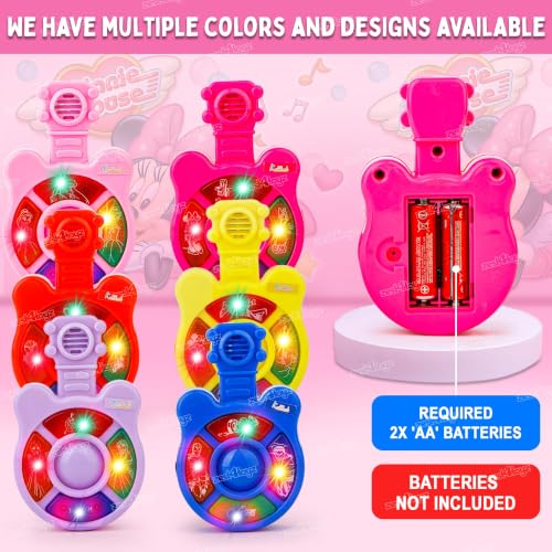 Image of Zest 4 Toyz Musical Guitar Toy for Kids with Colorful LED Lights and Sound Toy Battery Operated Baby Toys Musical Instrument Toys Birthday Gift for Kids Boys & Girls - Dark Pink