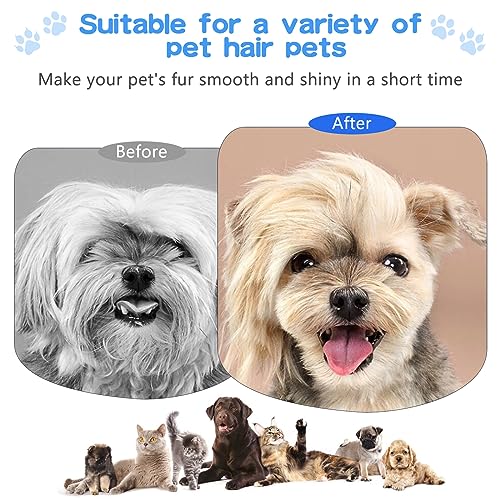 Vinabo Brosse Chien et Chat Brosse Chien Poil Long Toilettage du Chien Râteau Dents à Double Face 17+9 Dents,Eliminer Nœuds/Sous-poil, Brosse Chien Sous Poil avec Peigne, Poignée avec Trou Suspension - Image 6