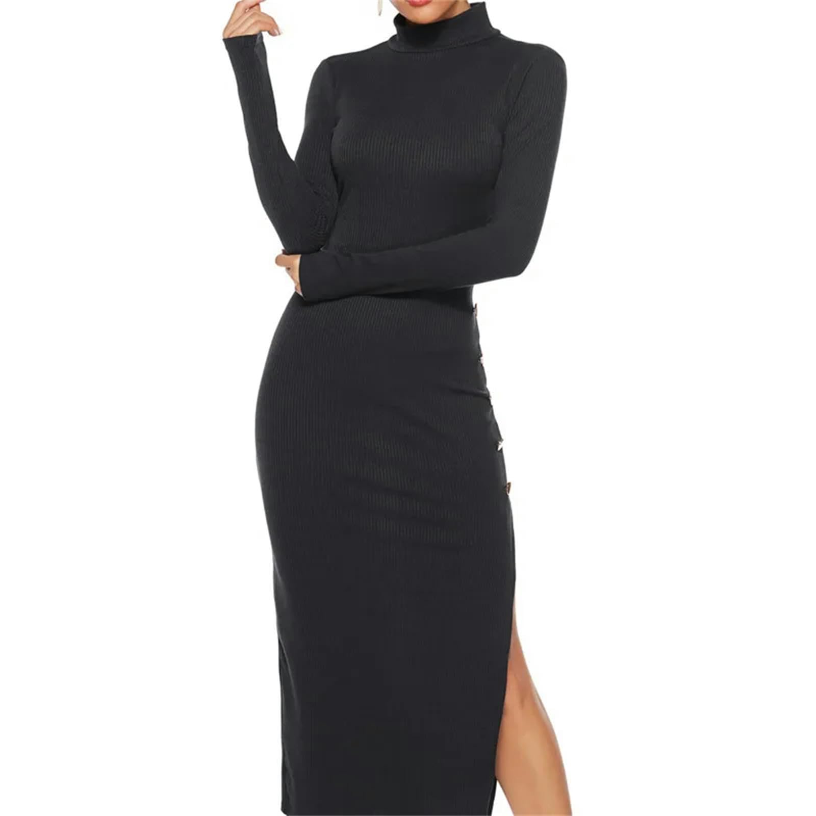 Vestito Donna Autunno Abiti di Maglione Donne Donne Dis Divini Abito Midi Abito A Maglia A Manica Lunga Femmina