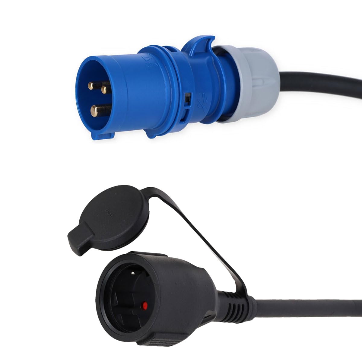 VoltMade Basic Adapterkabel CEE-Schuko/Schuko-CEE, 40cm, 2er-Set