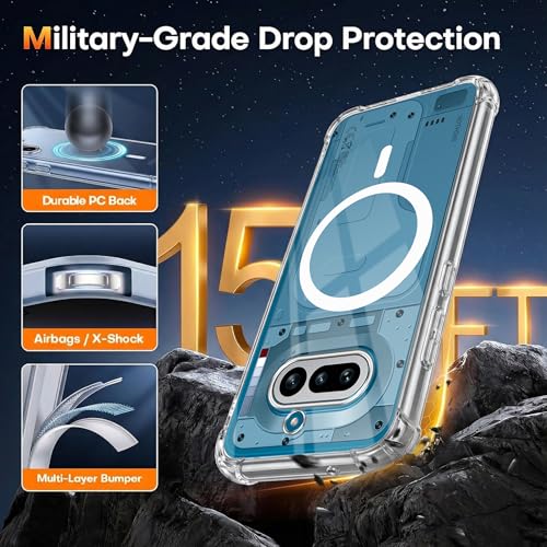 Image of Jkobi Shockproof Crystal-Clear Back Cover for Nothing Phone 4A 5G (Magsafe Wireless Support | Drop & Camera Protection | Hard Polycarbonate)