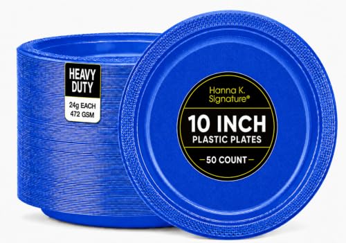 Blue Plastic Plates - 10" | Pack of 50