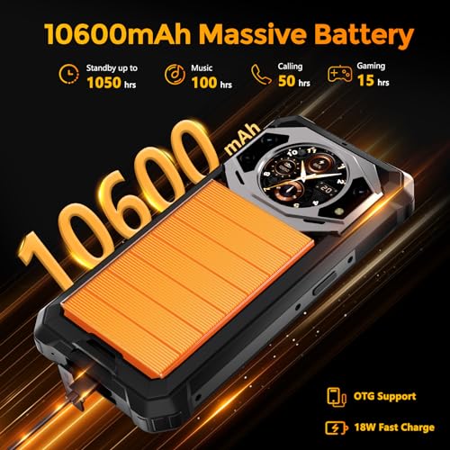 Image of FOSSIBOT F101P Rugged Call Phone,Android 13 7GB+64GB /1TB Rugged Smartphone 10600mAh Unlocked Phone 123dB Loud Volume Phone 5.45 inch 24MP+8MP Camera Waterproof Smartphone 4G Dual SIM OTG Octa-core 18W