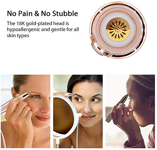 DaPlug Eyebrow Trimmer, Rechargeable Facial epilator, Eyebrow Razor and Painless Eyebrow Hair Remover, with Built-in LED Light, Suitable for Facial Lips, Nose, Facial Hair, Unisex