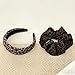 Efficewery Leopard Headband and Scrunchie Set for Women, 1 Padded Hair Band + 1 Elastic Scrunchie, Cotton & Tulle Fabric, High Stretch Fashion Hair Accessories (Leopard Print Brown)