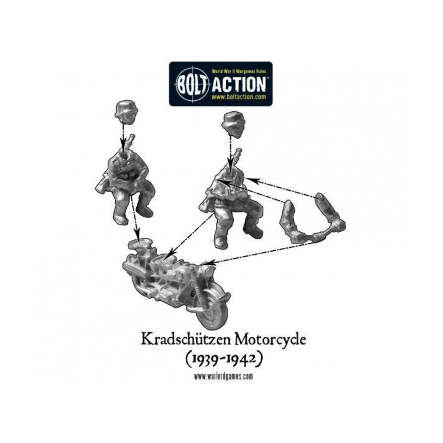 Warlord Games Bolt Action: Africka Korps Kradschutzen Motorcycle Miniature…, Metal Grey - Image 3