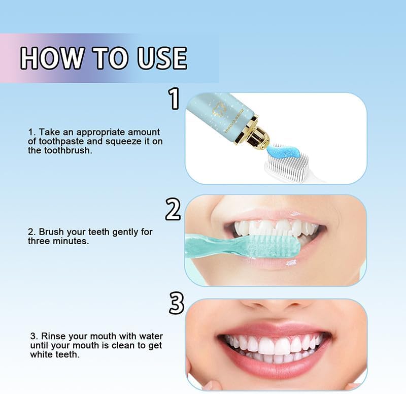 Vollstern Zahnpasta,Comdaliy Strahlende Zahnpasta,Hunmui/Sparkcartco Niacinamide Whitening Toothpaste,Kolibrin Strahlende Zahnpastas,Gluschweinde Radiant Whitening Toothpaste (2pcs) – Bild 6