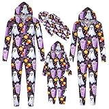 Halloween-Strampler Halloween Parent Child Costume Print Dress Hooded Zipper Home Jumpsuit(Herren,#005,S)