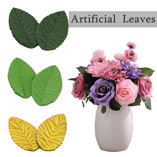 Raiflager 100 PCS Artificial Silk Leaves Green Artificial Floral Leaves Artificial Leaves for Crafts Scrapbooking Floral Arrangements Wedding Garland Party Decorations (Green) - Image 4