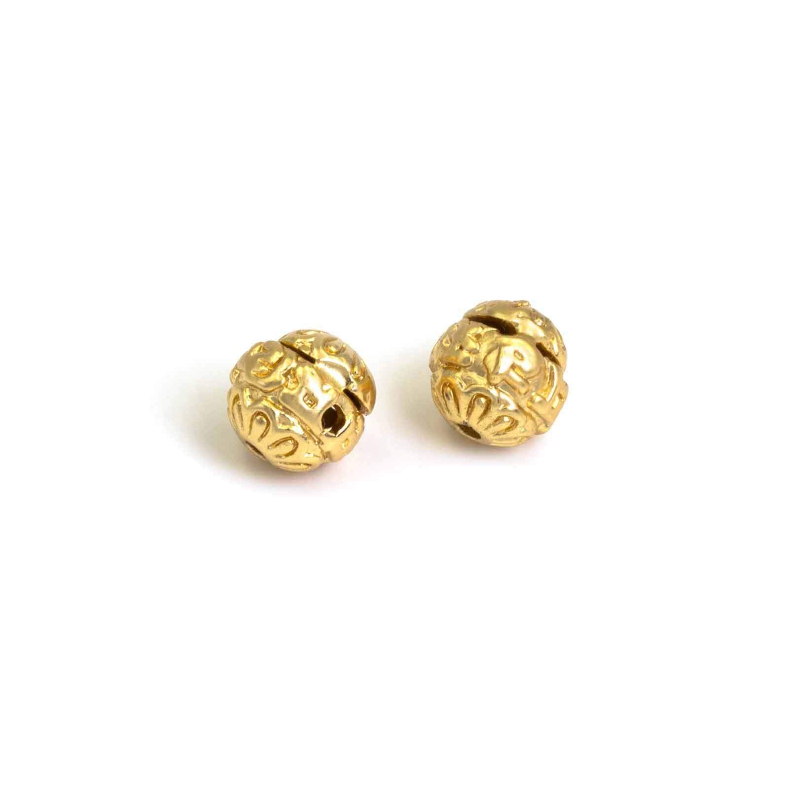 BENECREAT - 20 Perle Cuore In Ottone Placcato Oro 18K Per Creare Gioielli Fai Da Te 528434