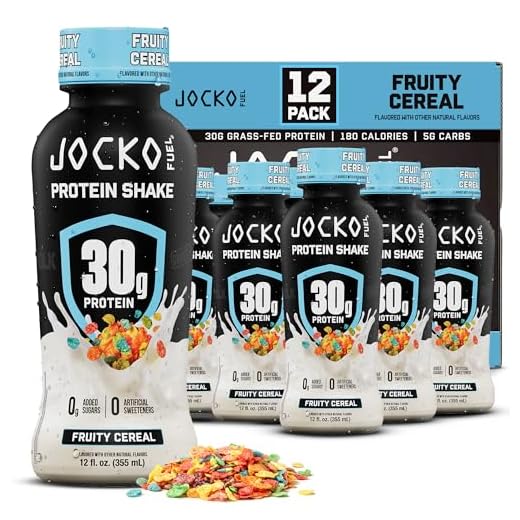 Jocko Fuel High Protein Shakes, Fruity Cereal, 12 fl oz | 12 Pack