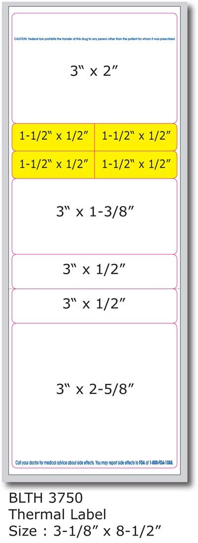 Sponix Pharmacy Prescription Label Thermal, Size: 3