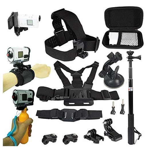XUSUYUNCHUANG Tillbehör Kit för Sony Action kamera för FDR X3000 HDR-AS15 AS20 AS30v AS300 AS50 AS100v AS200v HDR-AZ1 X1000v Sports Cam Holder