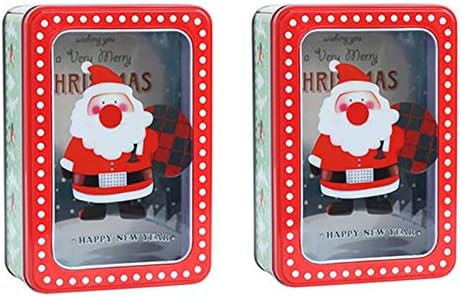 Christmas Cookie Tins 2 Pack Cookie Tins with Lids Empty Cookie S...