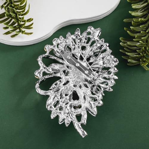 Image of SELOVO Big Large Flower Bow Brooch Scarf Decoration Brooch Pin Gold Tone